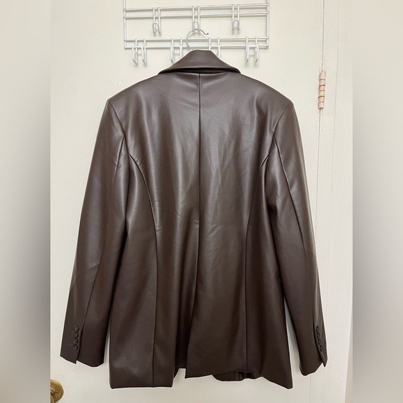 Brown Vegan Leather Blazer - Seven Sisters - Picture 2 of 9